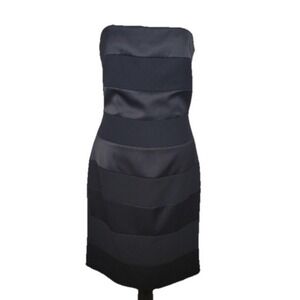 Vtg Y2K White House Black Market Black Strapless Sheath Dress Size 14 NWT